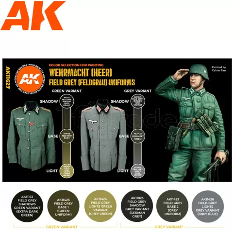 Photo de Ak Interactive Set de Peinture - German Field Grey Uniforms 3G