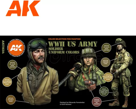 Photo de Ak Interactive Set de Peinture - Ww2 Us Uniforms 3G