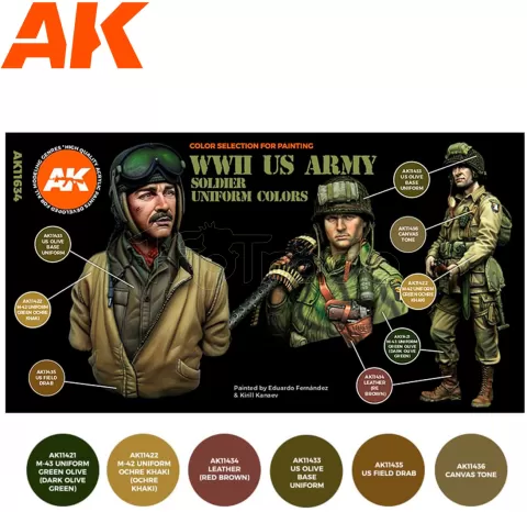 Photo de Ak Interactive Set de Peinture - Ww2 Us Uniforms 3G