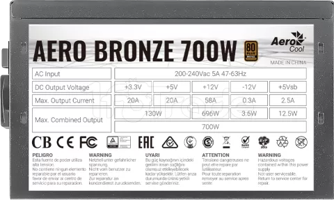 Photo de Alimentation ATX AeroCool Aero Bronze - 700W