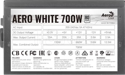 Photo de Alimentation ATX AeroCool Aero White - 700W