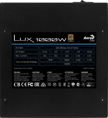 Photo de Alimentation ATX AeroCool Lux - 1000W (Noir)