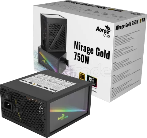 Photo de Alimentation ATX AeroCool Mirage Gold RGB - 750W (Noir)