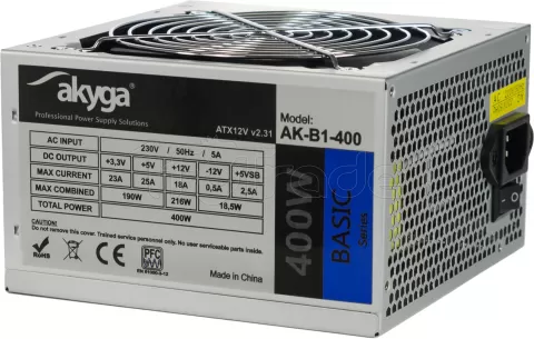 Photo de Alimentation ATX Akyga Basic AK-B1 - 400W (Gris)