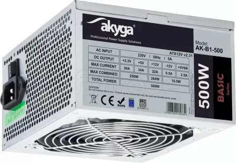 Photo de Alimentation ATX Akyga Basic AK-B1 - 500W (Gris)