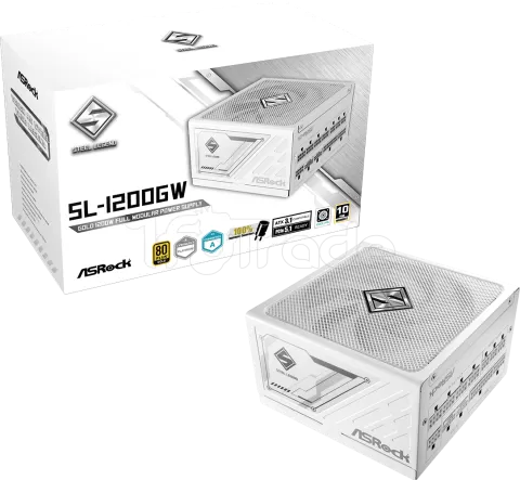 Photo de Alimentation ATX ASRock Steel Legend - 1200W (Blanc)
