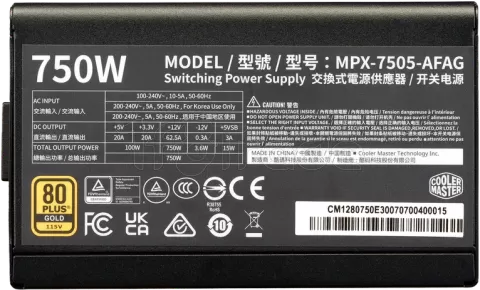 Photo de Alimentation ATX Cooler Master Elite Gold - 750W (Noir)