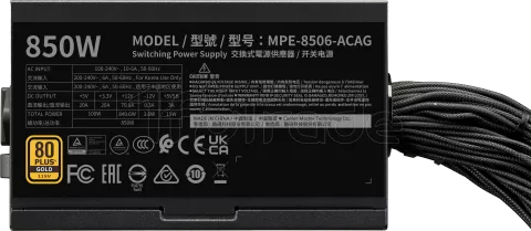 Photo de Alimentation ATX Cooler Master MWE Gold V3 - 850W (Noir)
