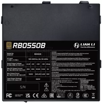 Photo de Alimentation ATX Lian Li RB - 550W (Noir)