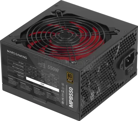 Photo de Alimentation ATX Mars Gaming MPB - 550W (Noir/Rouge)