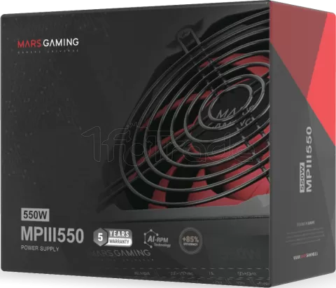 Photo de Alimentation ATX Mars Gaming MPIII - 550W (Noir/Rouge)