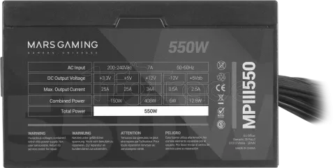 Photo de Alimentation ATX Mars Gaming MPIII - 550W (Noir/Rouge)