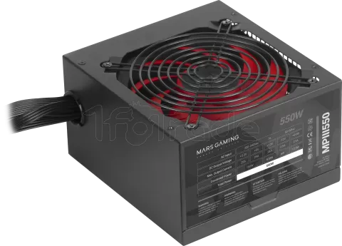 Photo de Alimentation ATX Mars Gaming MPIII - 550W (Noir/Rouge)