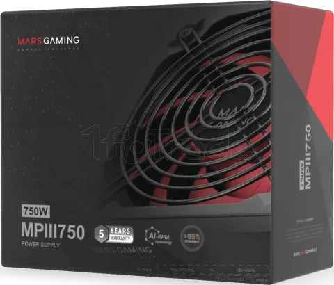 Photo de Alimentation ATX Mars Gaming MPIII - 750W (Noir/Rouge)