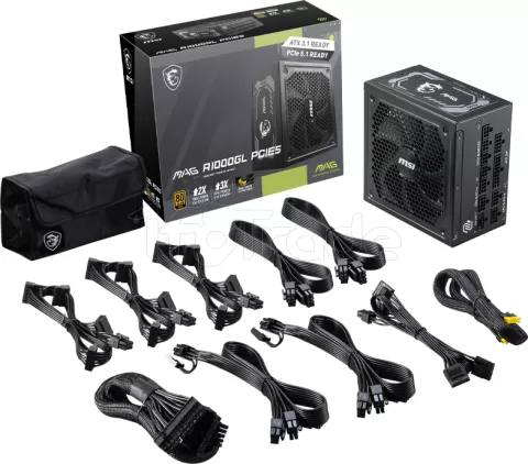 Photo de Alimentation ATX MSI Mag A1000GL PCIe5 - 1000W (Noir)