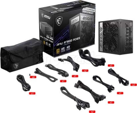 Photo de Alimentation ATX MSI Mag A750GL PCIe5 - 750W (Noir)