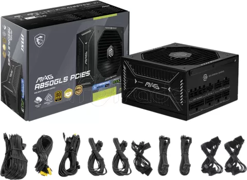 Photo de Alimentation ATX MSI Mag A850GLS PCIe5 - 850W (Noir)
