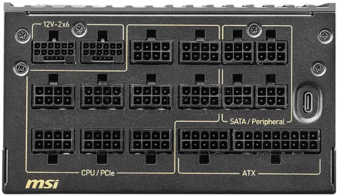 Photo de Alimentation ATX MSI Meg Ai1600T PCIe5 - 1600W (Noir)