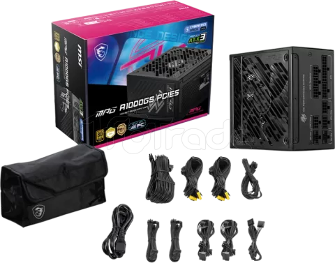 Photo de Alimentation ATX MSI MPG A1000GS PCIe5 - 1000W (Noir)