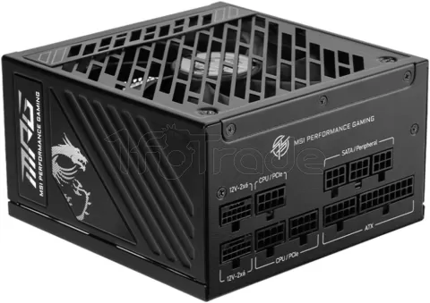 Photo de Alimentation ATX MSI MPG A1250GS PCIe5 - 1250W (Noir)