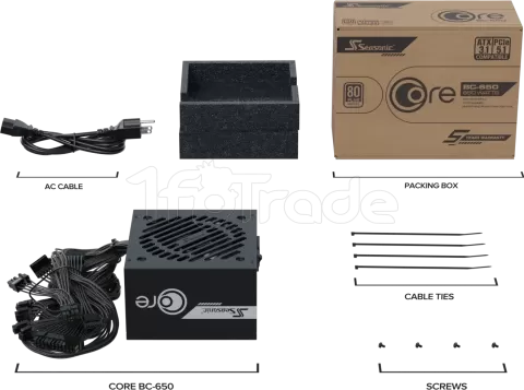 Photo de Alimentation ATX Seasonic Core BC 650W (Noir)