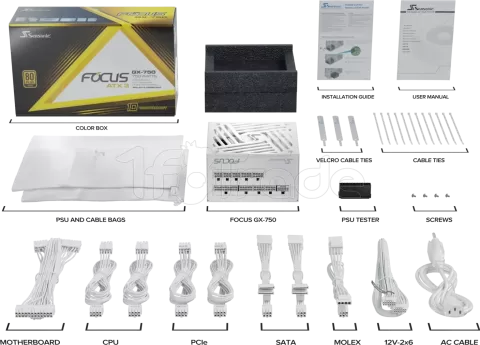 Photo de Alimentation ATX Seasonic Focus GX ATX 3.1 (2024) - 750W (Blanc)