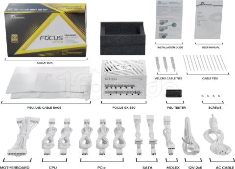 Photo de Alimentation ATX Seasonic Focus GX ATX 3.1 (2024) - 850W (Blanc)