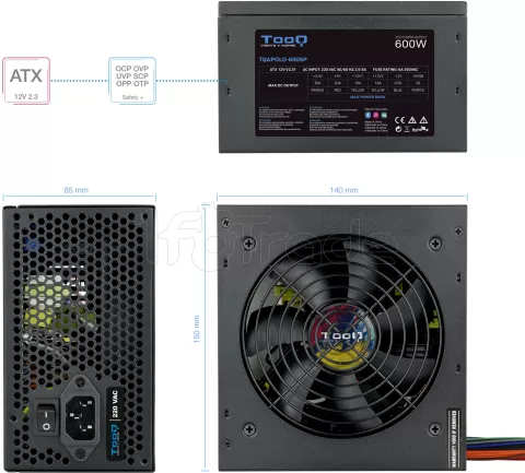 Photo de Alimentation ATX TooQ Apolo - 600W (Noir)