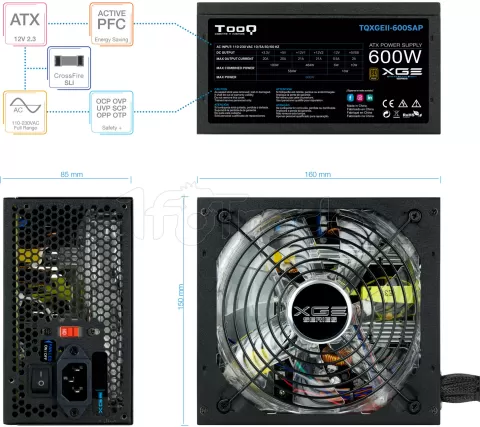 Photo de Alimentation ATX TooQ Xtreme Gaming Energy II - 600W (Noir)