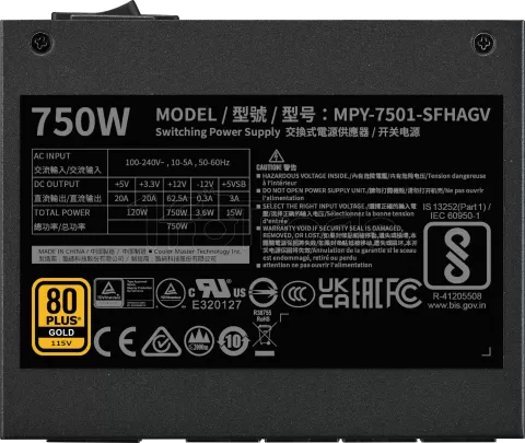 Photo de Alimentation SFX Cooler Master V SFX Gold - 750W (Noir)