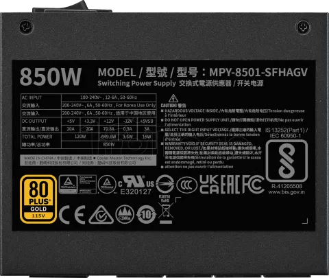 Photo de Alimentation SFX Cooler Master V SFX Gold - 850W (Noir)