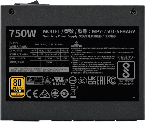 Photo de Alimentation V SFX Cooler Master - 750W (Noir)