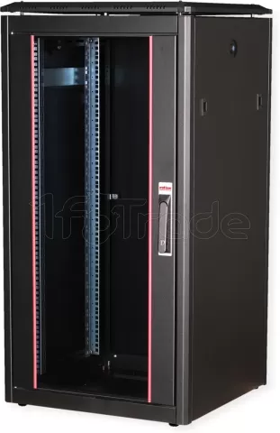Photo de Baie Serveur Pro 19" 22U - 600x600mm avec porte vitrée (Noir)