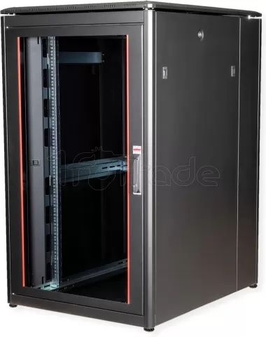 Photo de Baie Serveur Pro 19" 26U - 800x1000mm avec porte vitrée (Noir)