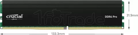 Photo de Barrette mémoire 16Go DIMM DDR4 Crucial Pro  3200Mhz Version OEM (Tray)