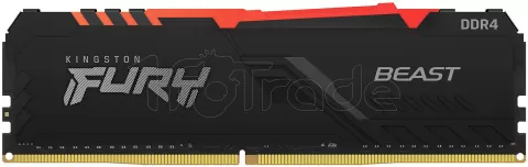 Photo de Barrette mémoire 16Go DIMM DDR4 Kingston Fury Beast RGB 3200Mhz (Noir)