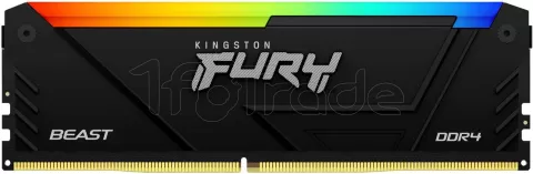 Photo de Barrette mémoire 16Go DIMM DDR4 Kingston Fury Beast RGB 3600MHz CL17 (Noir)