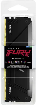 Photo de Barrette mémoire 16Go DIMM DDR4 Kingston Fury Beast RGB 3600MHz CL17 (Noir)