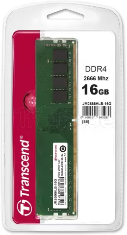 Photo de Barrette mémoire 16Go DIMM DDR4 Transcend JetRam  2666Mhz (Vert)