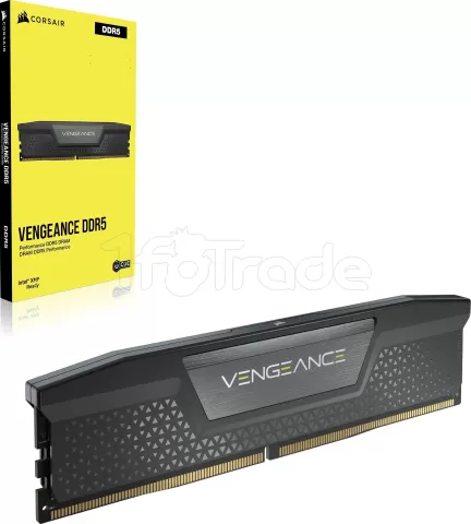 Photo de Barrette mémoire 16Go DIMM DDR5 Corsair Vengeance 5200MHz CL40 (Noir)