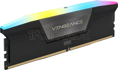 Photo de Barrette mémoire 16Go DIMM DDR5 Corsair Vengeance RGB 6000MHz CL38 (Noir)