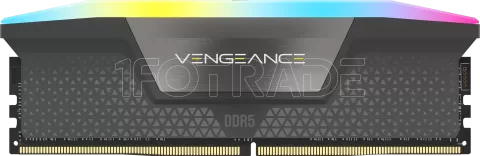 Photo de Barrette mémoire 16Go DIMM DDR5 Corsair Vengeance RGB 6000MHz CL38 (Noir)