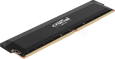 Photo de Barrette mémoire 16Go DIMM DDR5 Crucial Pro OC 6400MHz (Noir)