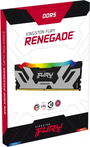 Photo de Barrette mémoire 16Go DIMM DDR5 Kingston Fury Renegade RGB  6000MHz (Noir)