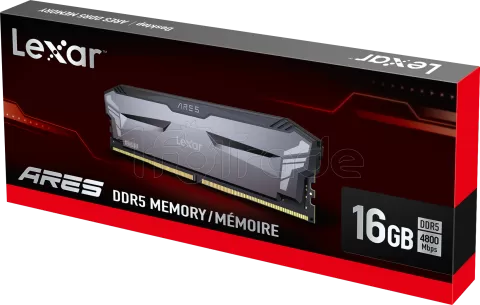 Photo de Barrette mémoire 16Go DIMM DDR5 Lexar Ares  4800MHz (Noir)