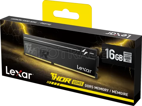 Photo de Barrette mémoire 16Go DIMM DDR5 Lexar Thor 2nd Gen 6000MHz CL38 (Noir)