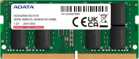 Photo de Barrette mémoire 16Go SODIMM DDR4 Adata Premier  2666Mhz (Vert)
