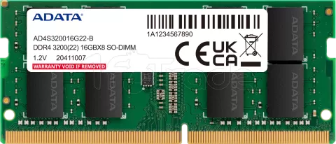 Photo de Barrette mémoire 16Go SODIMM DDR4 Adata Premier  3200Mhz (Vert)