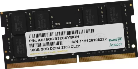 Photo de Barrette mémoire 16Go SODIMM DDR4 Apacer  3200Mhz (Noir)