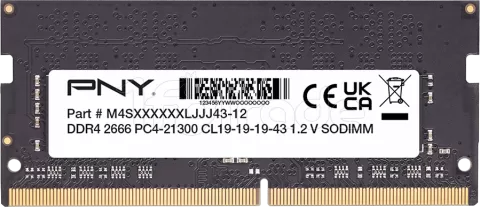 Photo de Barrette mémoire 16Go SODIMM DDR4 PNY Performance 2666Mhz (Noir)
